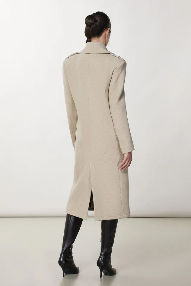 Coats Women Patrizia Pepe Masculine Cut Coat Craft Beige