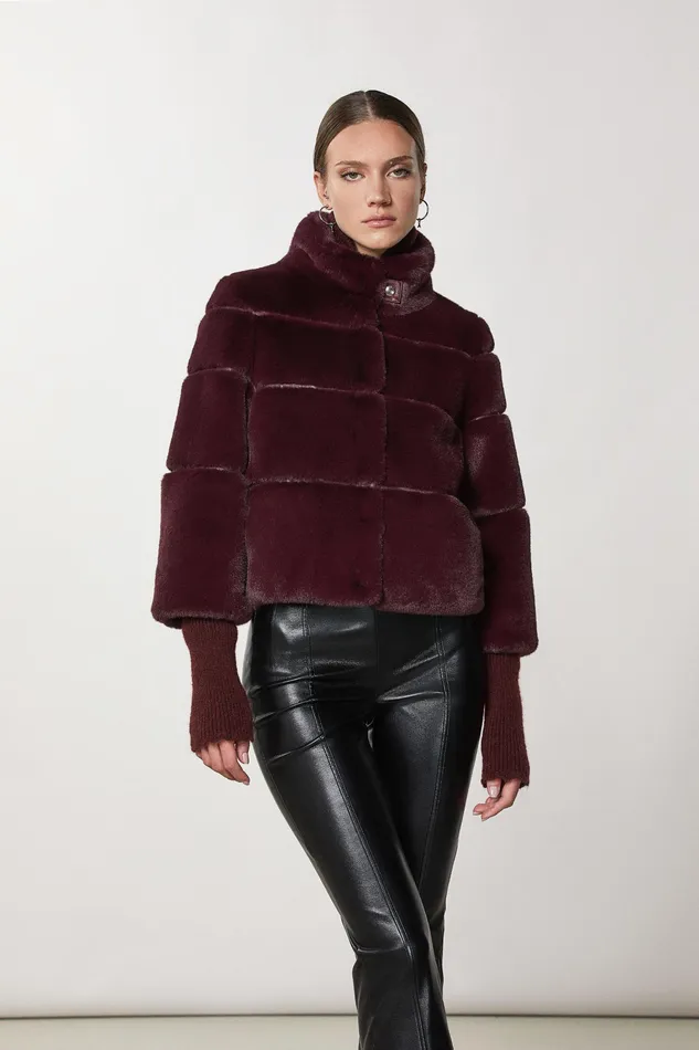 Coats Women Patrizia Pepe Short Soft Jacket Organic Purple