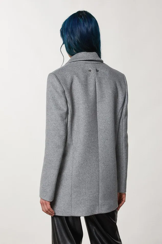 Coats Women Patrizia Pepe WoolBlend Jacket Coat Grigio Chiaro Mel
