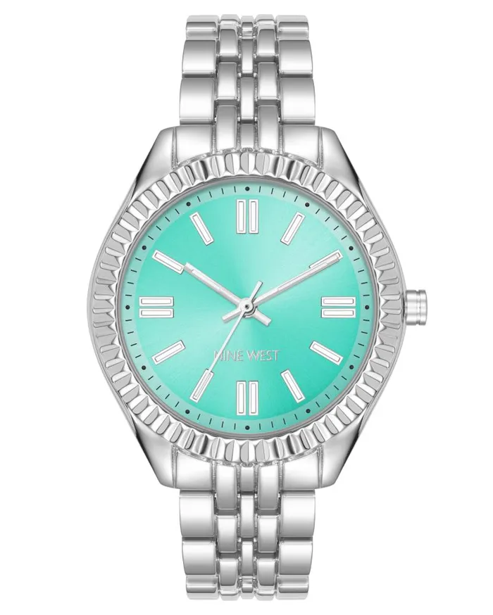 Coin Edge Bezel Watch Turquoisesilver WomenMen Nine West Watches