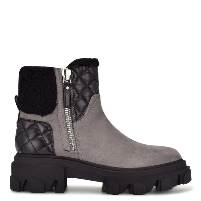 Colbee Lug Sole Booties Grey Women Nine West Boots and Booties