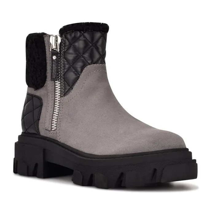 Colbee Lug Sole Booties Grey Women Nine West Boots and Booties