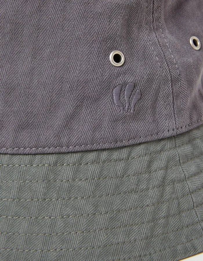 Colour Block Bucket Hat Washed Blue Men FatFace Hats