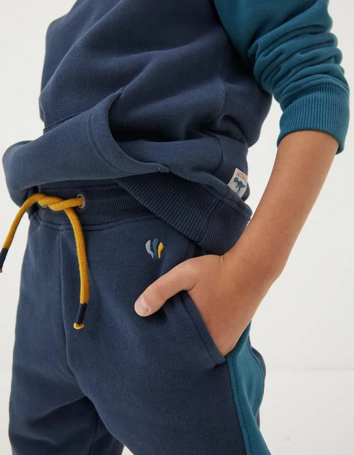 Colour Block Joggers Navy Boys FatFace Jeans Trousers and Joggers