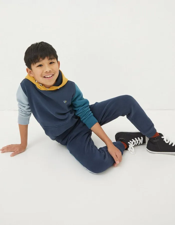Colour Block Joggers Navy Boys FatFace Jeans Trousers and Joggers