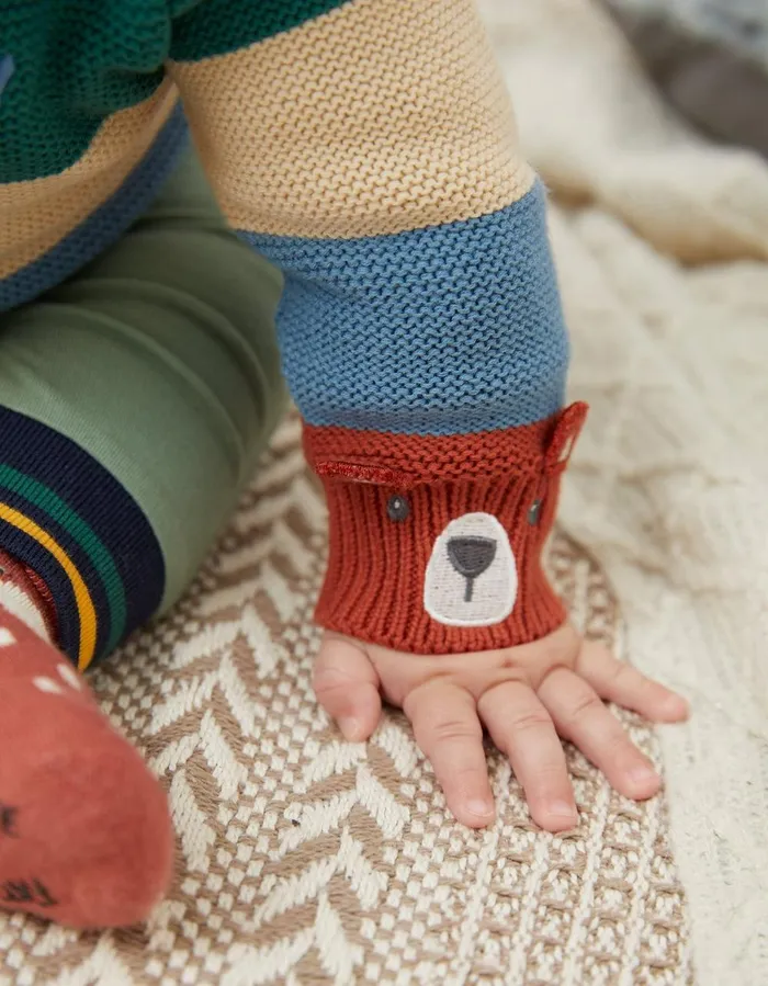Colourblock Hooded Cardigan Baby FatFace Knitwear