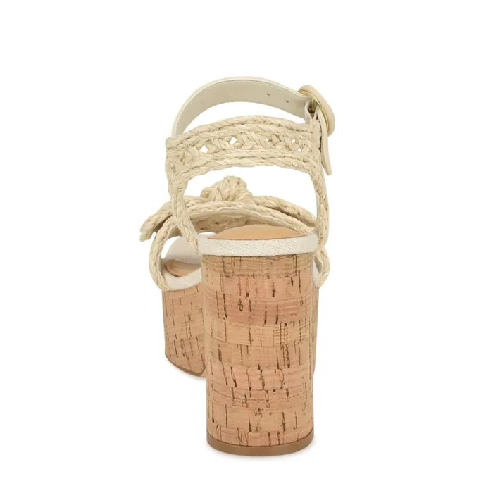 Comiele Platform Sandals Chic Cream Raffia Women Nine West Sandals