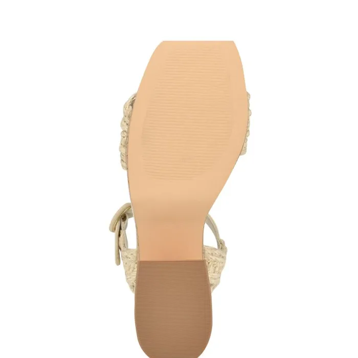 Comiele Platform Sandals Chic Cream Raffia Women Nine West Sandals