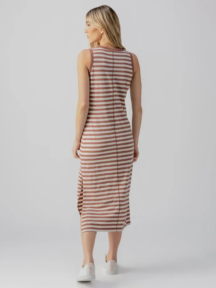 Contrast Trim Maxi Dress Washed ClayBirch Stripe Women Sanctuary Clothing Dresses and Jumpsuits