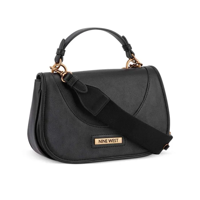 Cora Crossbody Flap Black WomenMen Nine West Crossbody
