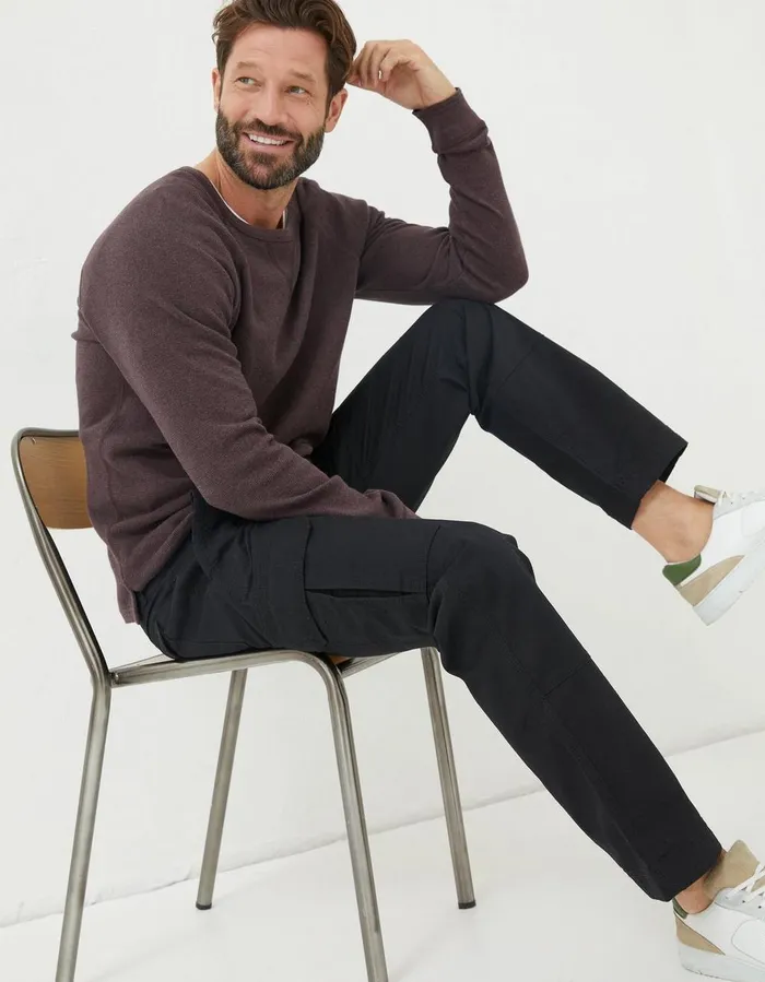 Corby Ripstop Cargo Trousers Washed Black Men FatFace Trousers and Chinos