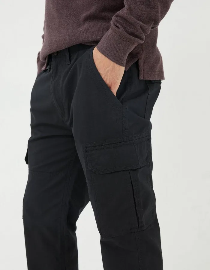 Corby Ripstop Cargo Trousers Washed Black Men FatFace Trousers and Chinos