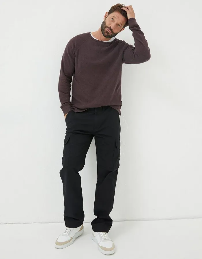 Corby Ripstop Cargo Trousers Washed Black Men FatFace Trousers and Chinos