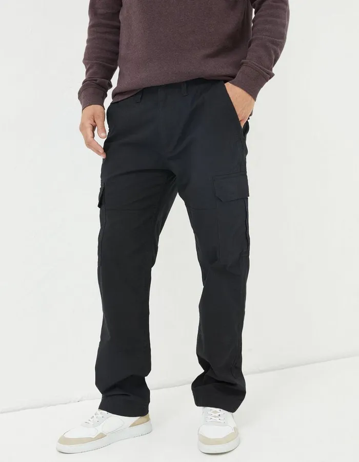 Corby Ripstop Cargo Trousers Washed Black Men FatFace Trousers and Chinos