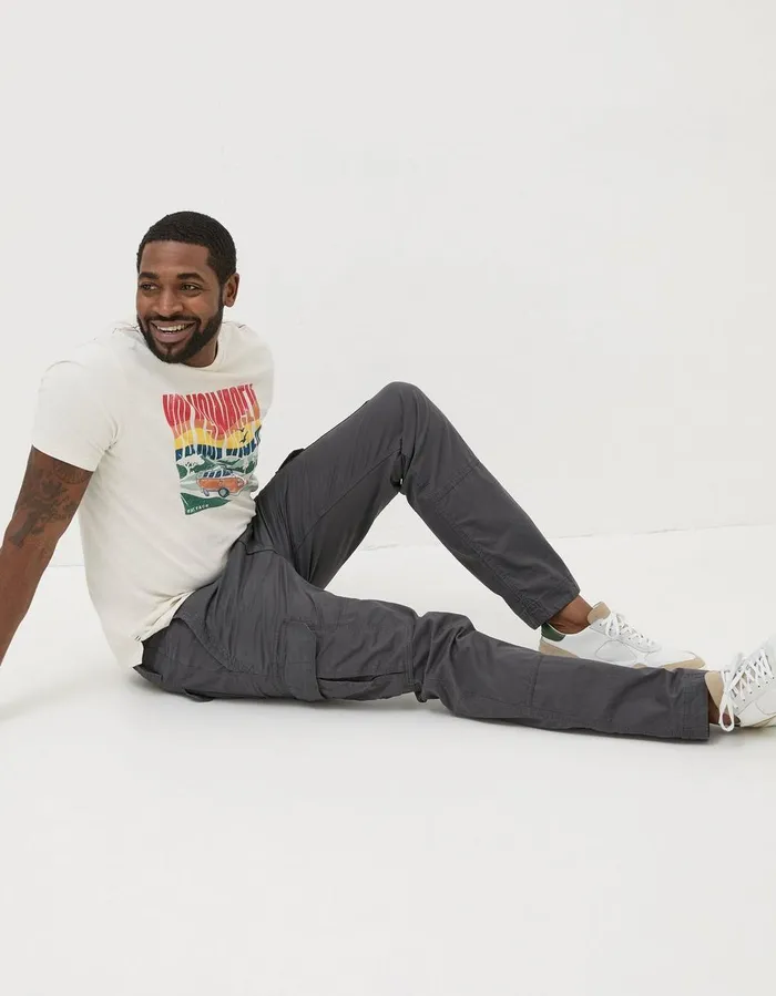 Corby Straight Cargo Trousers Dark Grey Men FatFace Trousers and Chinos