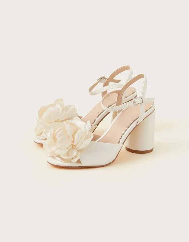 Corsage Bridal Heel Sandals Ivory Women Monsoon Wedding Shoes