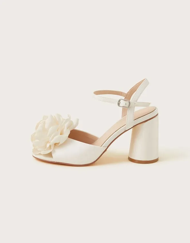 Corsage Bridal Heel Sandals Ivory Women Monsoon Wedding Shoes