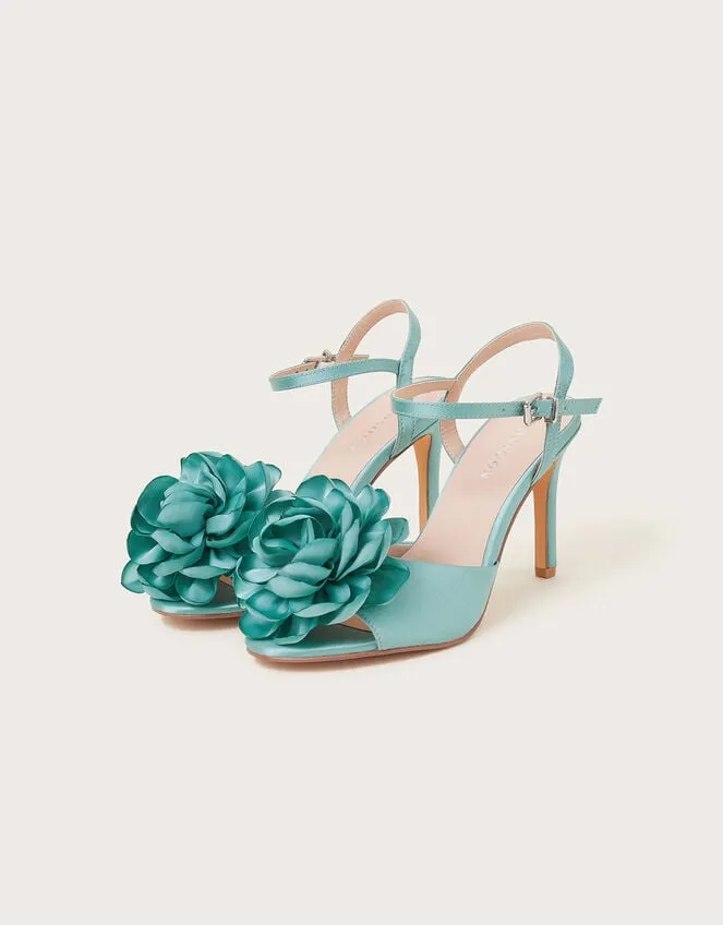 Corsage Satin Stilettos Blue Women Monsoon Sandals