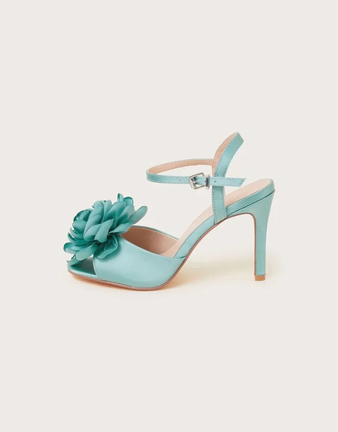 Corsage Satin Stilettos Blue Women Monsoon Sandals