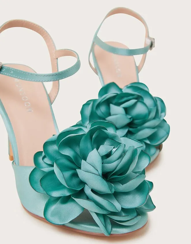Corsage Satin Stilettos Blue Women Monsoon Sandals