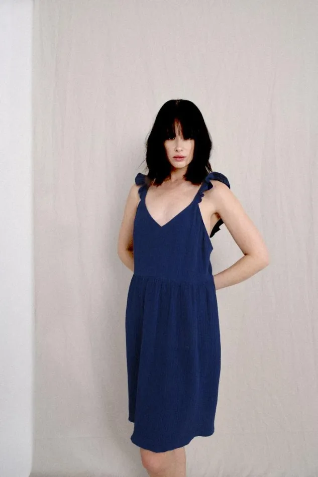 Cotton Dress NAVY BLUE Women Molly Bracken Loungewear