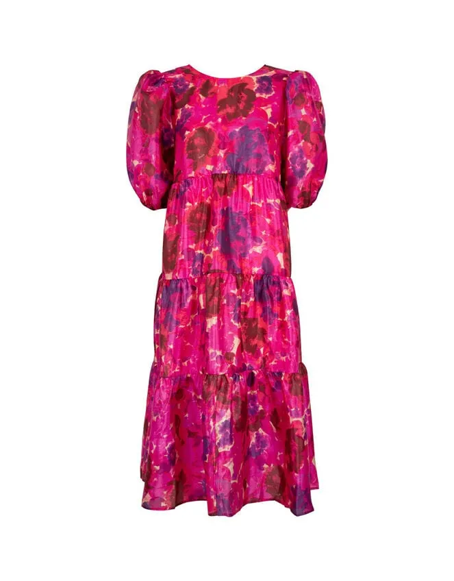 Crs Tiered Floral Dress Pink Women Monsoon Dresses
