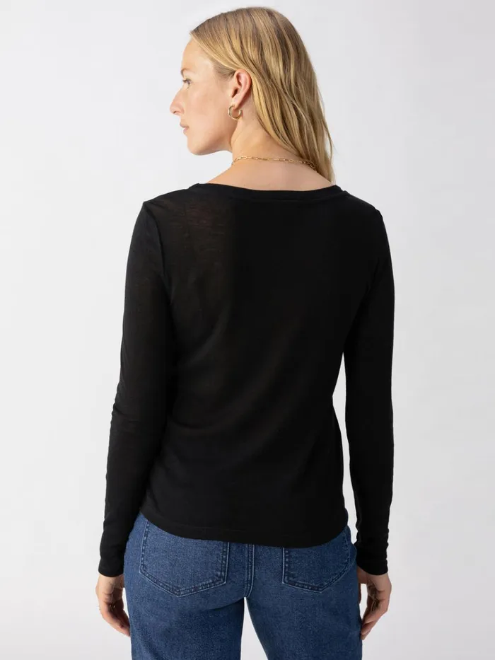 Crew Tee Black Women Sanctuary Clothing Tees and Tops