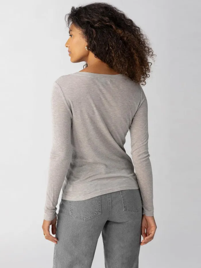 Crew Tee Heather Grey Women Sanctuary Clothing Tees and Tops