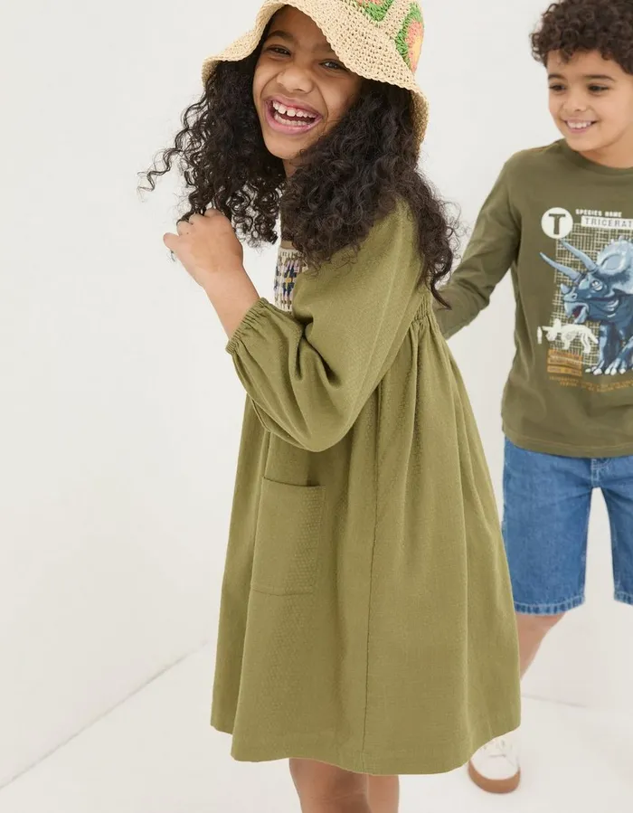 Crochet Dress Olive Green Girls FatFace Dresses Skirts and Jumpsuits