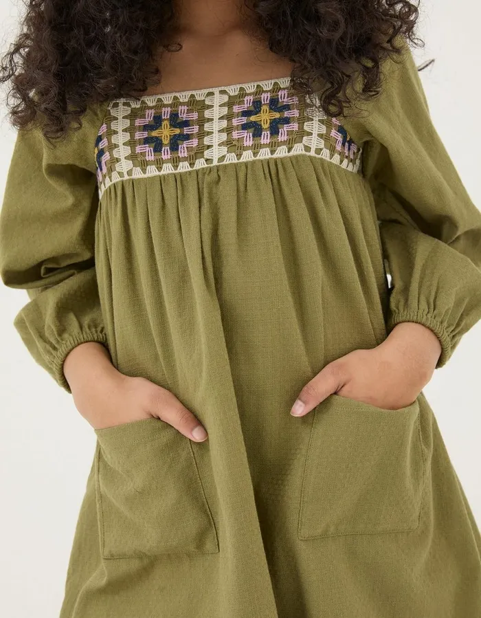 Crochet Dress Olive Green Girls FatFace Dresses Skirts and Jumpsuits
