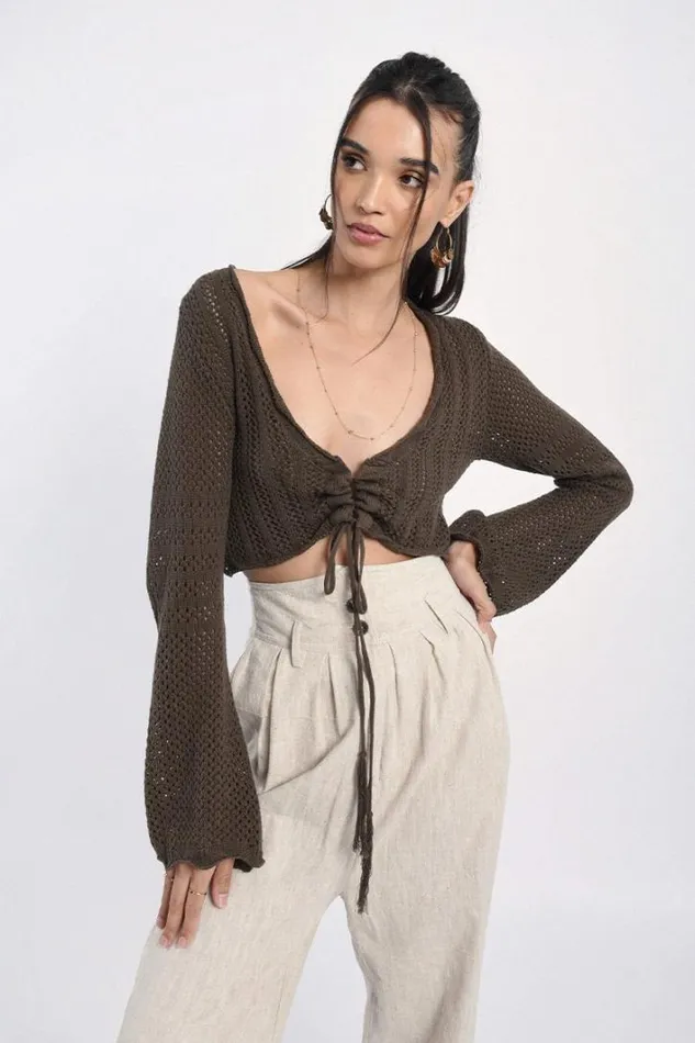 Cropped Cardigan KHAKI Women Molly Bracken Cardigans