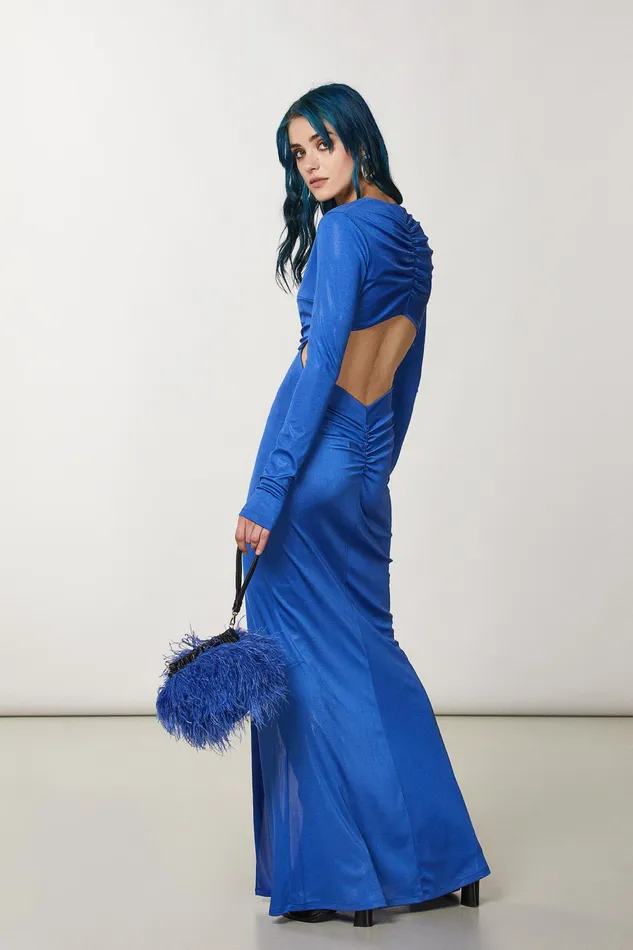 Crossbodys Women Patrizia Pepe Crossbody Bag With Feathers Blue Ray