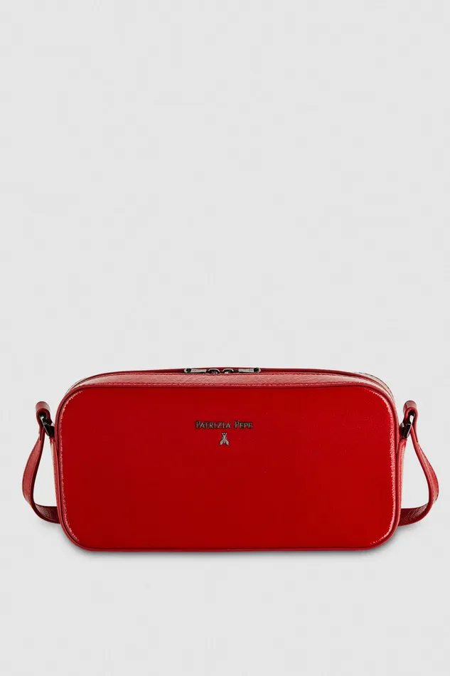 Crossbodys Women Patrizia Pepe Mini Crossbody Bag With Zip Racing Red