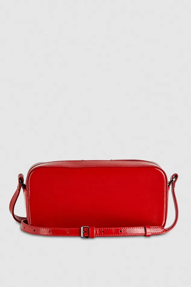 Crossbodys Women Patrizia Pepe Mini Crossbody Bag With Zip Racing Red