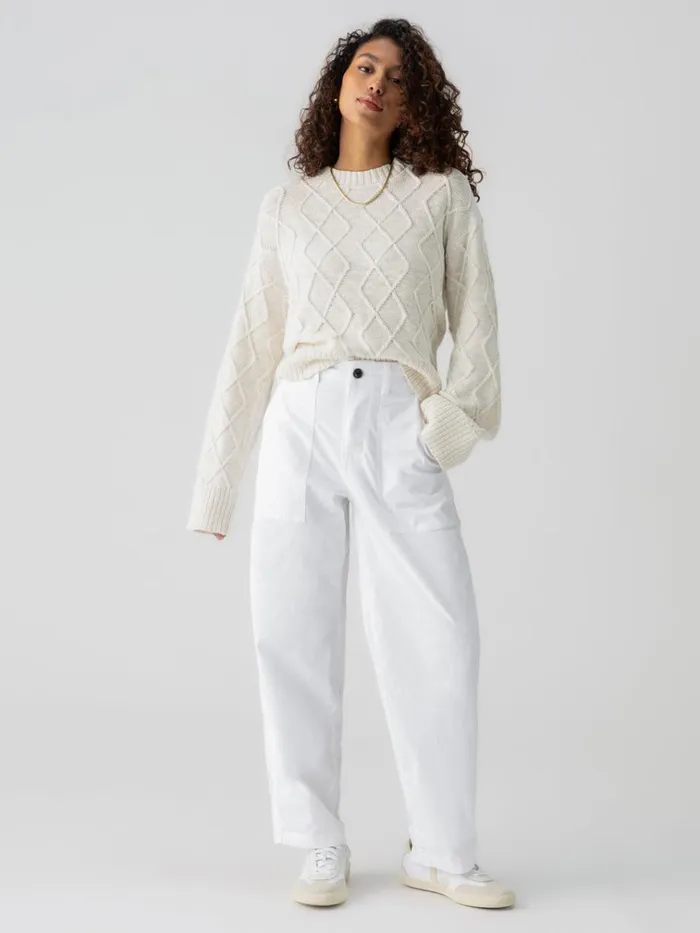 Cruiser Chino SemiHigh Rise Pant Chalk Women Sanctuary Clothing Pants