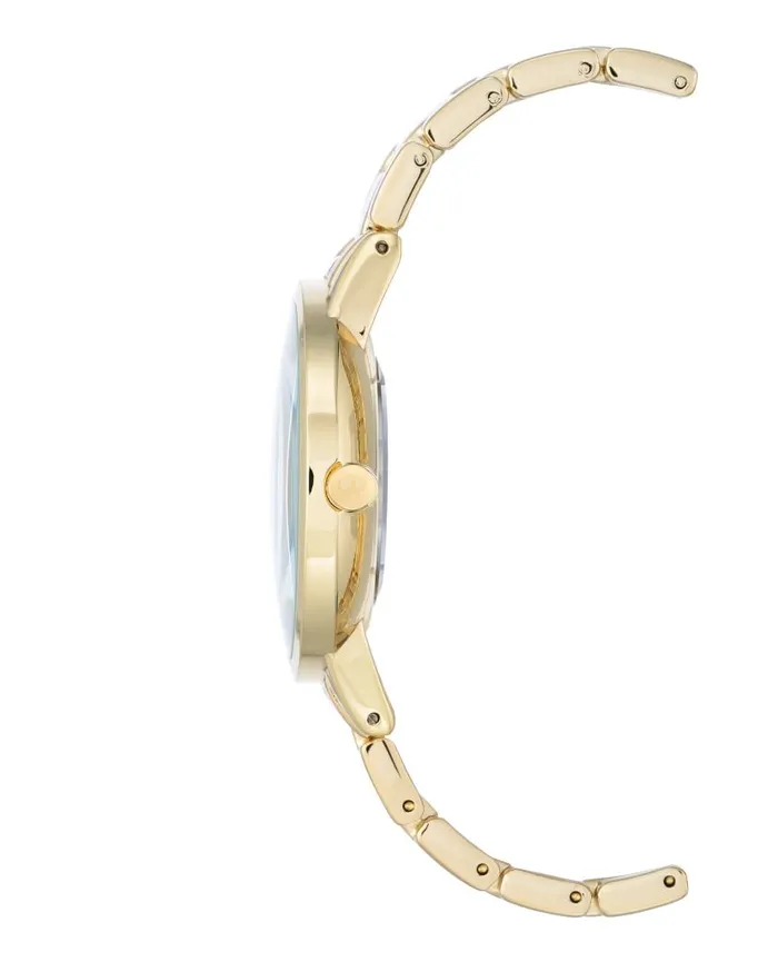 Crystal Accented Bracelet Watch Goldtone WomenMen Nine West Watches