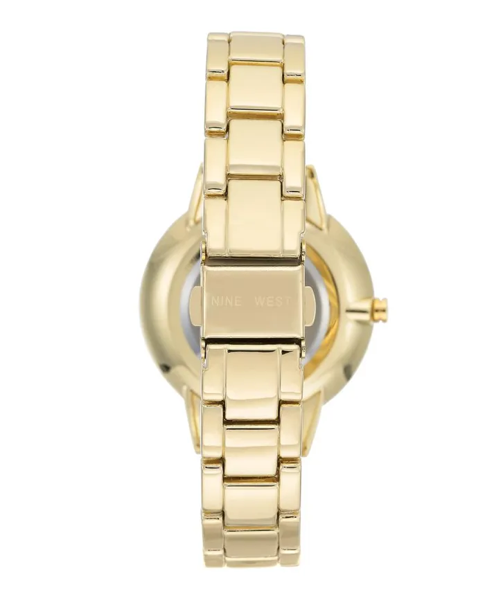 Crystal Accented Bracelet Watch Goldtone WomenMen Nine West Watches