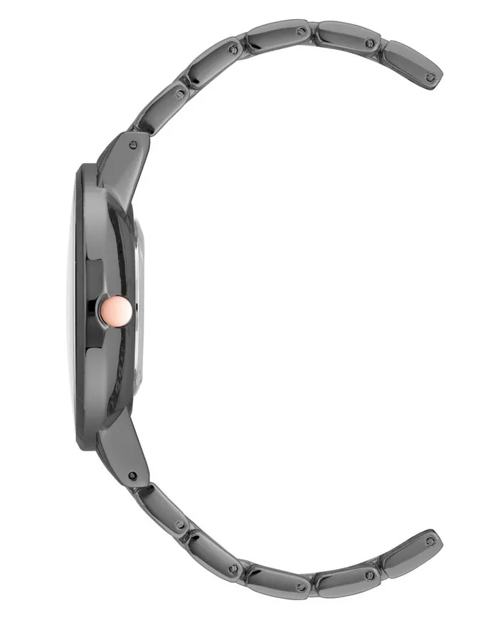 Crystal Accented Bracelet Watch Gunmetal Grey WomenMen Nine West Watches