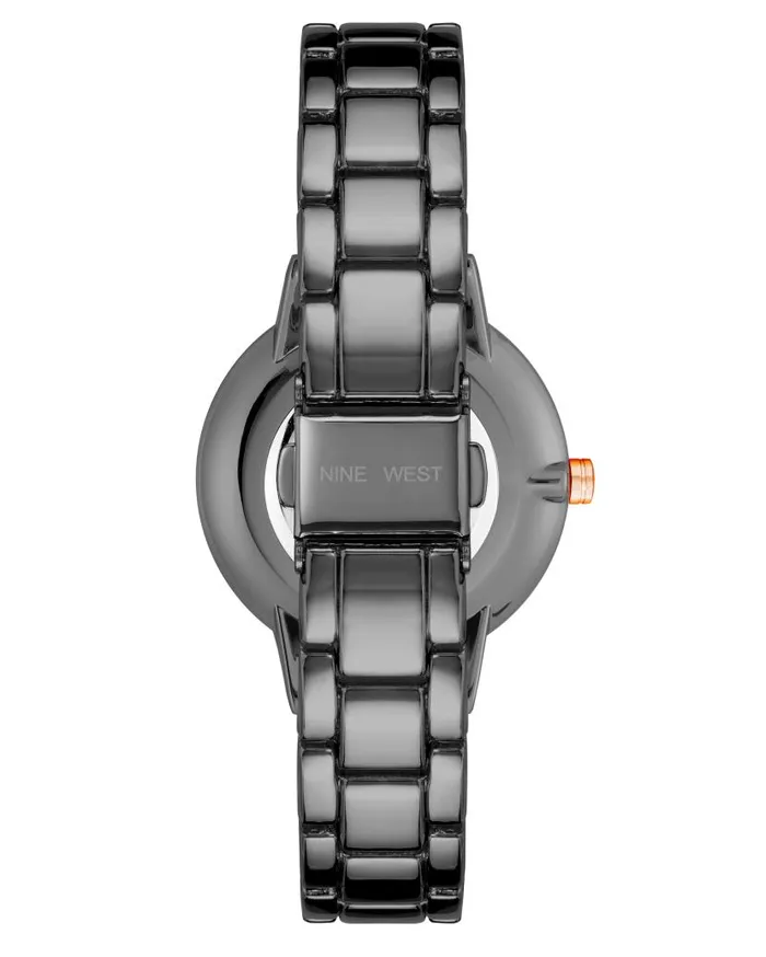 Crystal Accented Bracelet Watch Gunmetal Grey WomenMen Nine West Watches