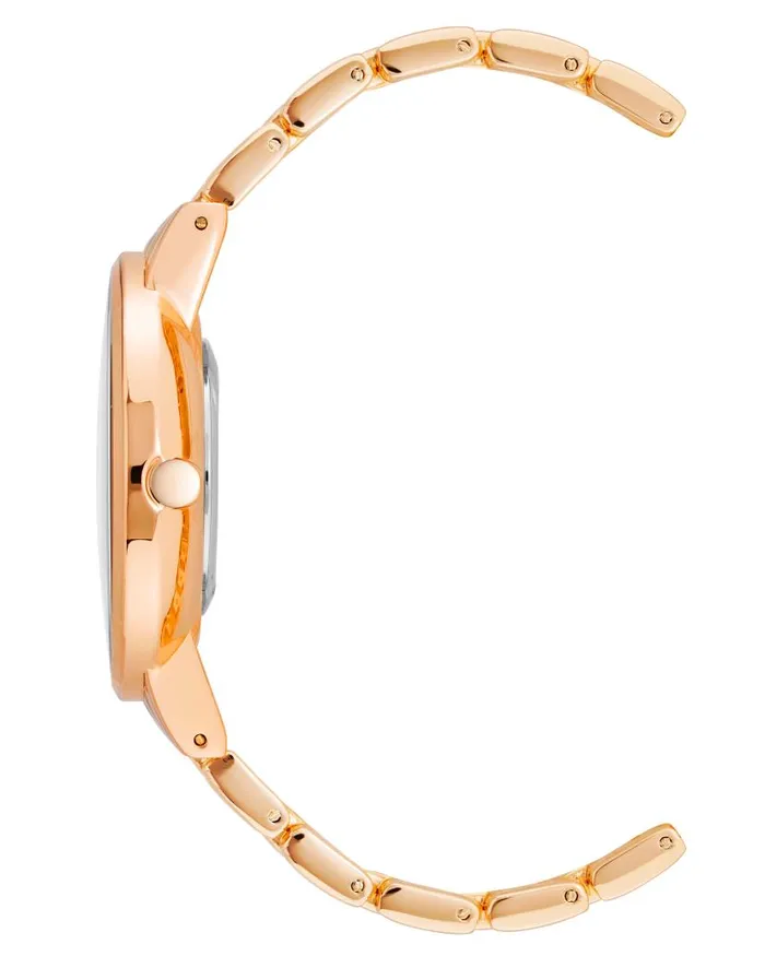 Crystal Accented Bracelet Watch Rose Goldtone WomenMen Nine West Watches