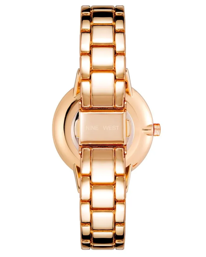 Crystal Accented Bracelet Watch Rose Goldtone WomenMen Nine West Watches