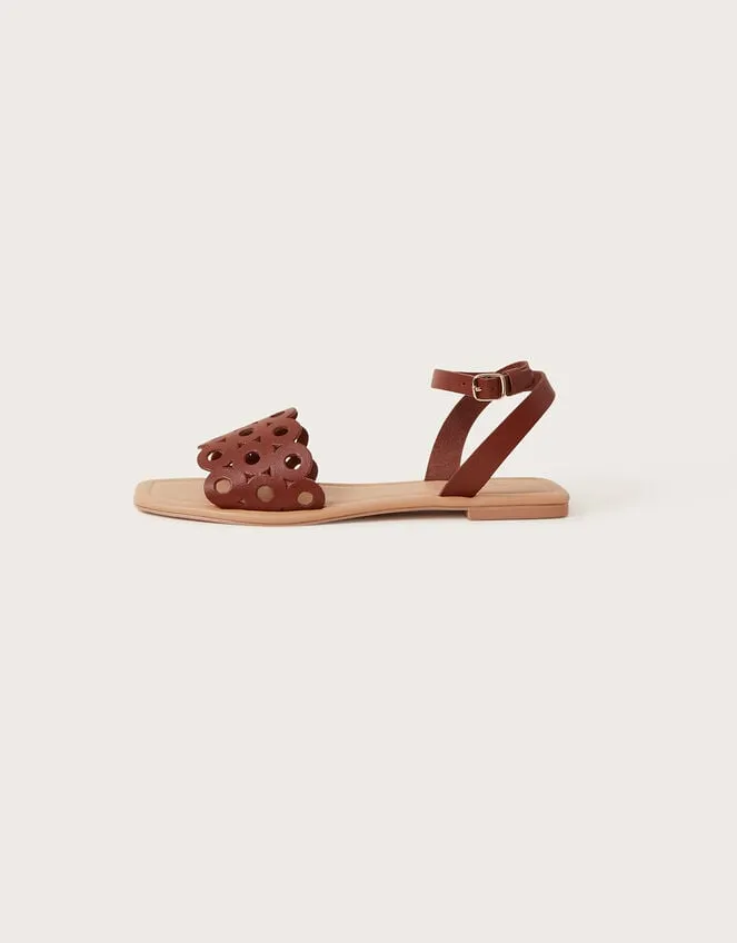 Cutwork Leather Sandals Tan Women Monsoon Sandals