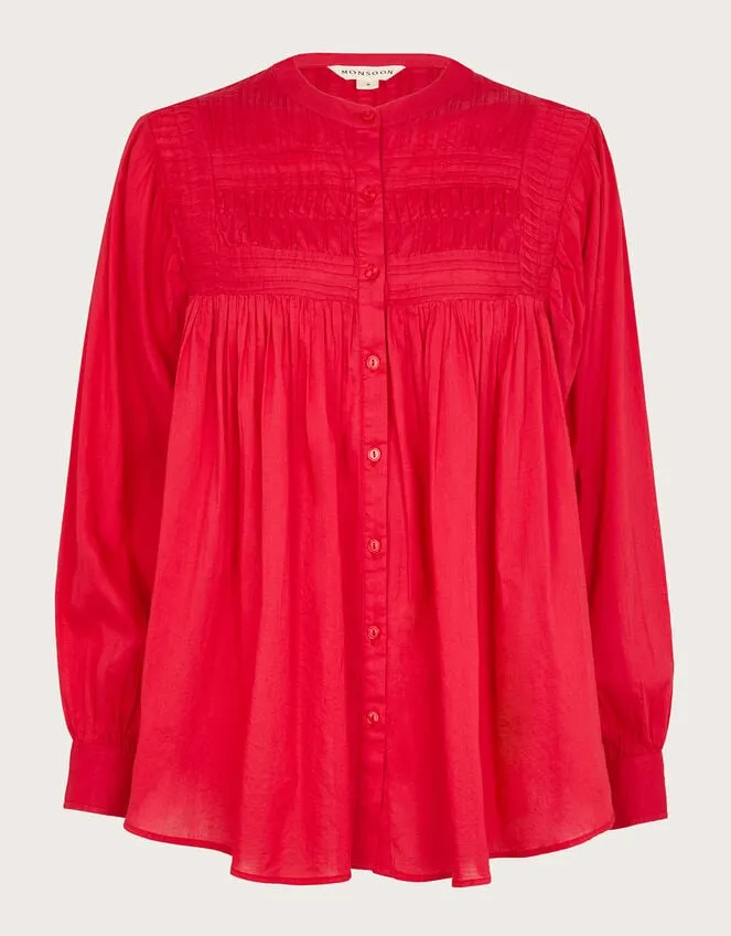 Dahlia Pintuck Shirt Pink Women Monsoon Tops and Blouses