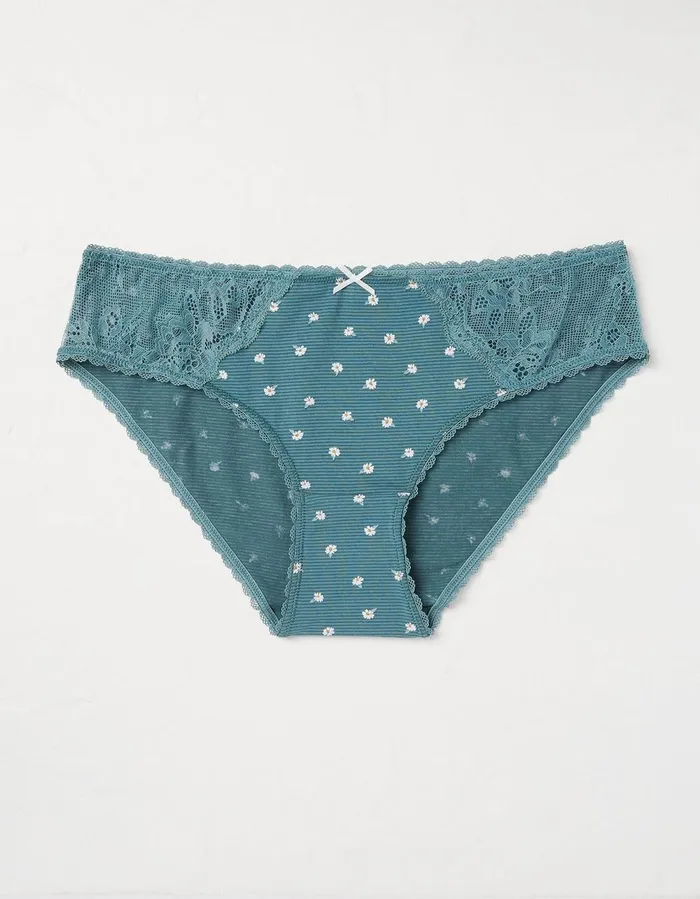 Daisy Mini Knickers Teal Green Women FatFace Socks Underwear and Tights