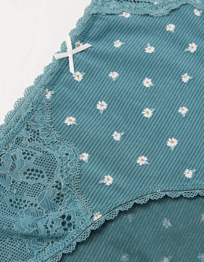 Daisy Mini Knickers Teal Green Women FatFace Socks Underwear and Tights