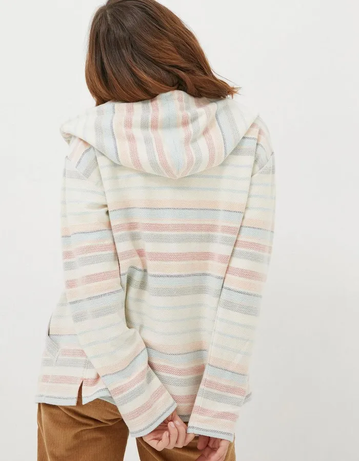 Daisy Textured Zip Through Hoodie Multi Women FatFace Sweatshirts and Hoodies
