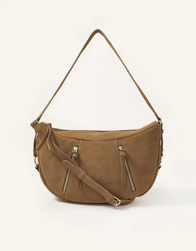 Dana Zip Suede Shoulder Bag Women Monsoon Bags and Purses
