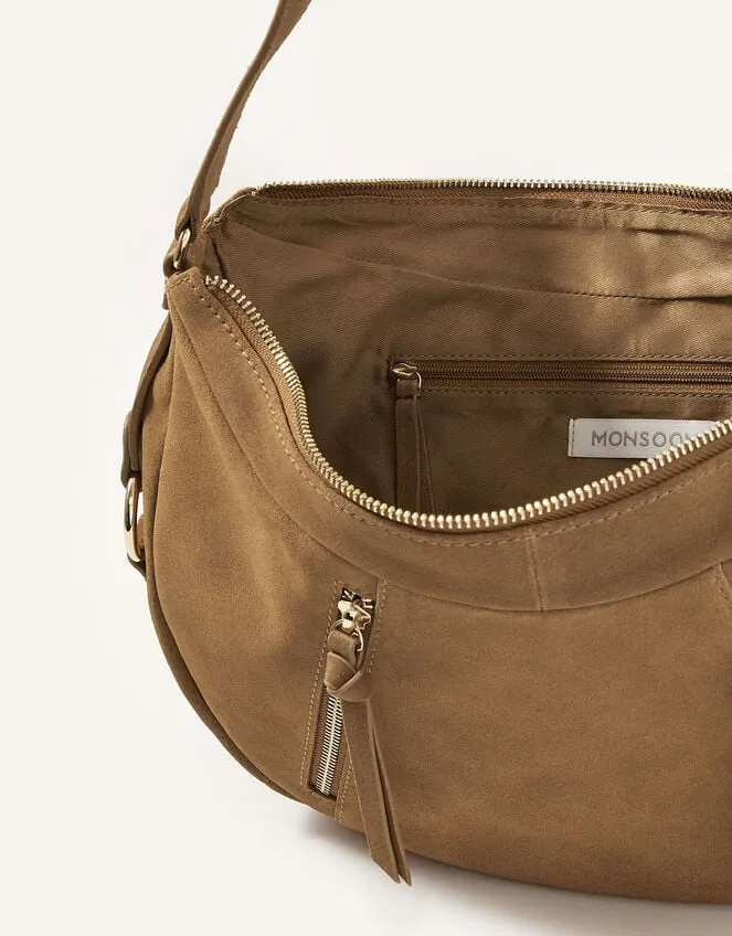 Dana Zip Suede Shoulder Bag Women Monsoon Bags and Purses