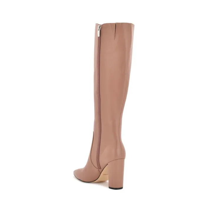 Danee Dress Boots Peach Tan Leather Women Nine West Boots and Booties