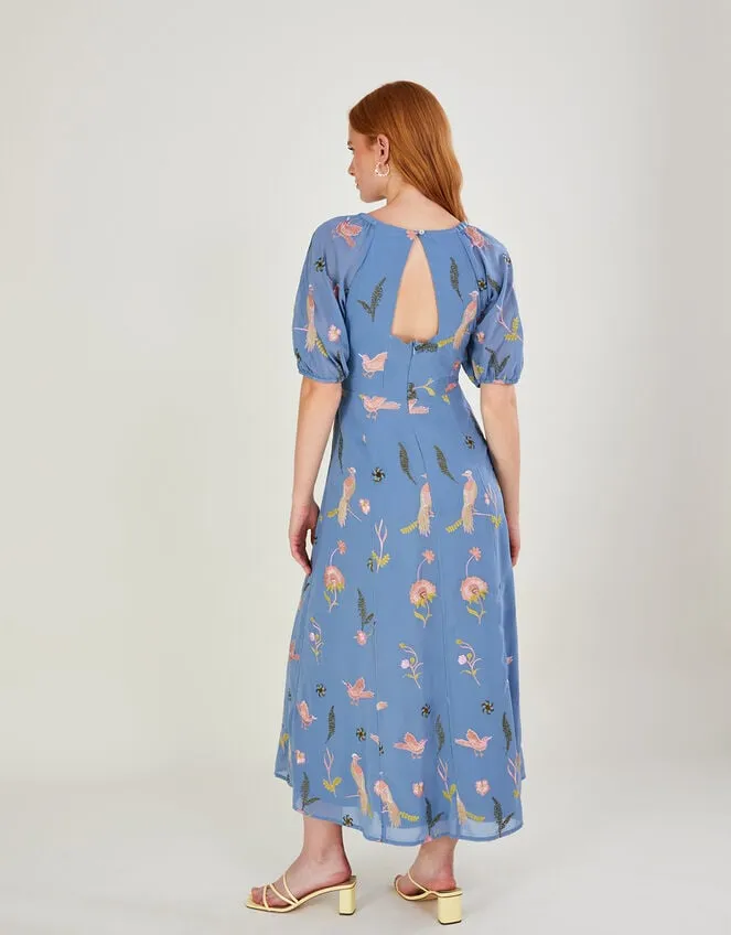 Dani Embroidered Midi Dress Blue Women Monsoon Dresses